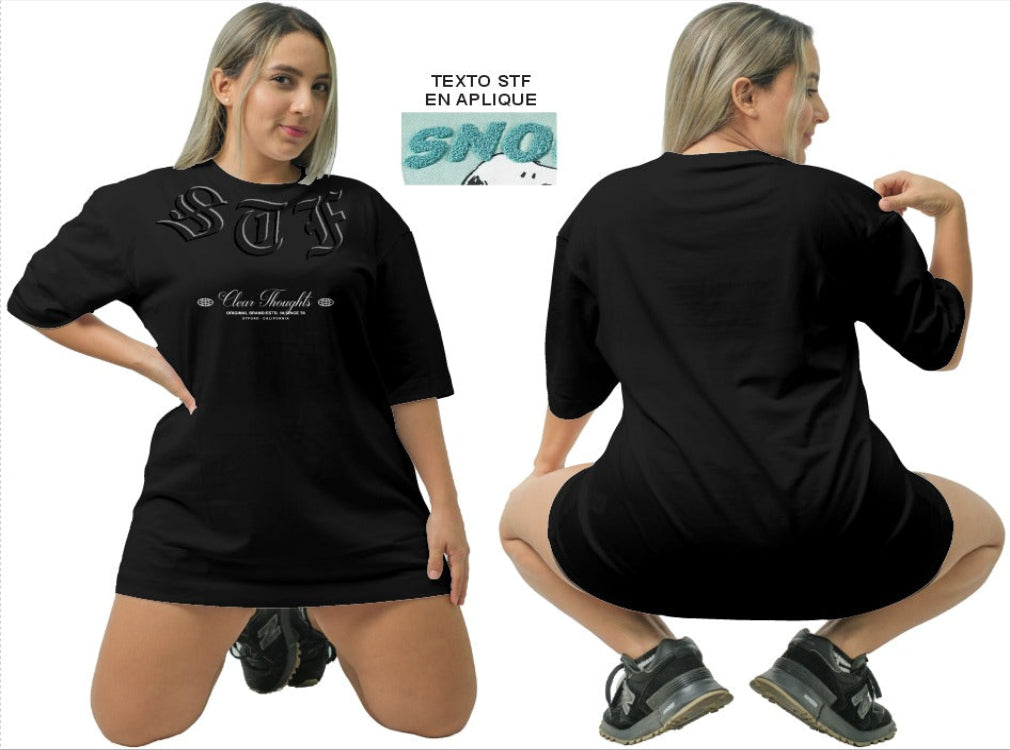CAMISETA OVERSIZE 200 GR PREMIUN APLIQUE STF PELUDO