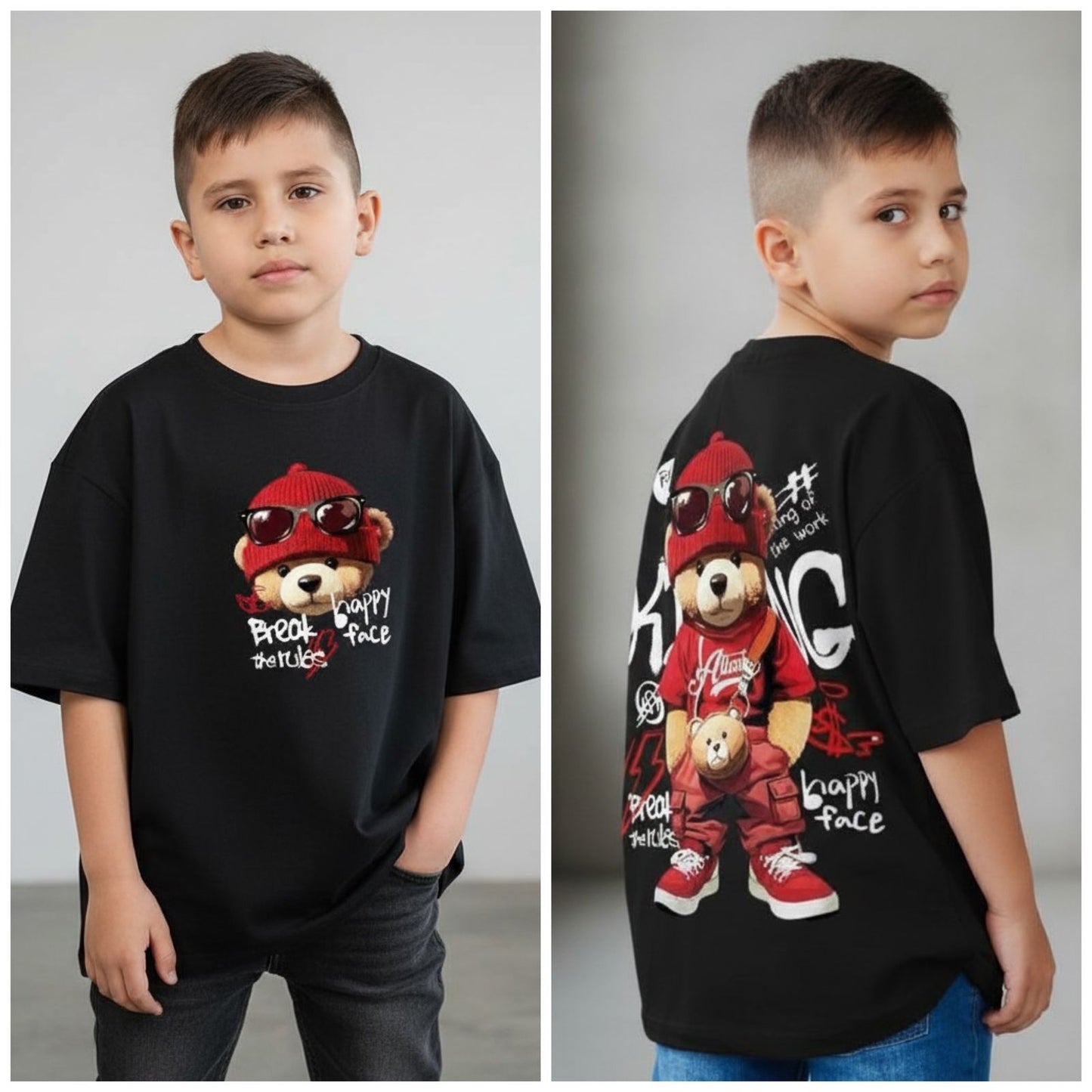 Camiseta oversize oso black 200gr