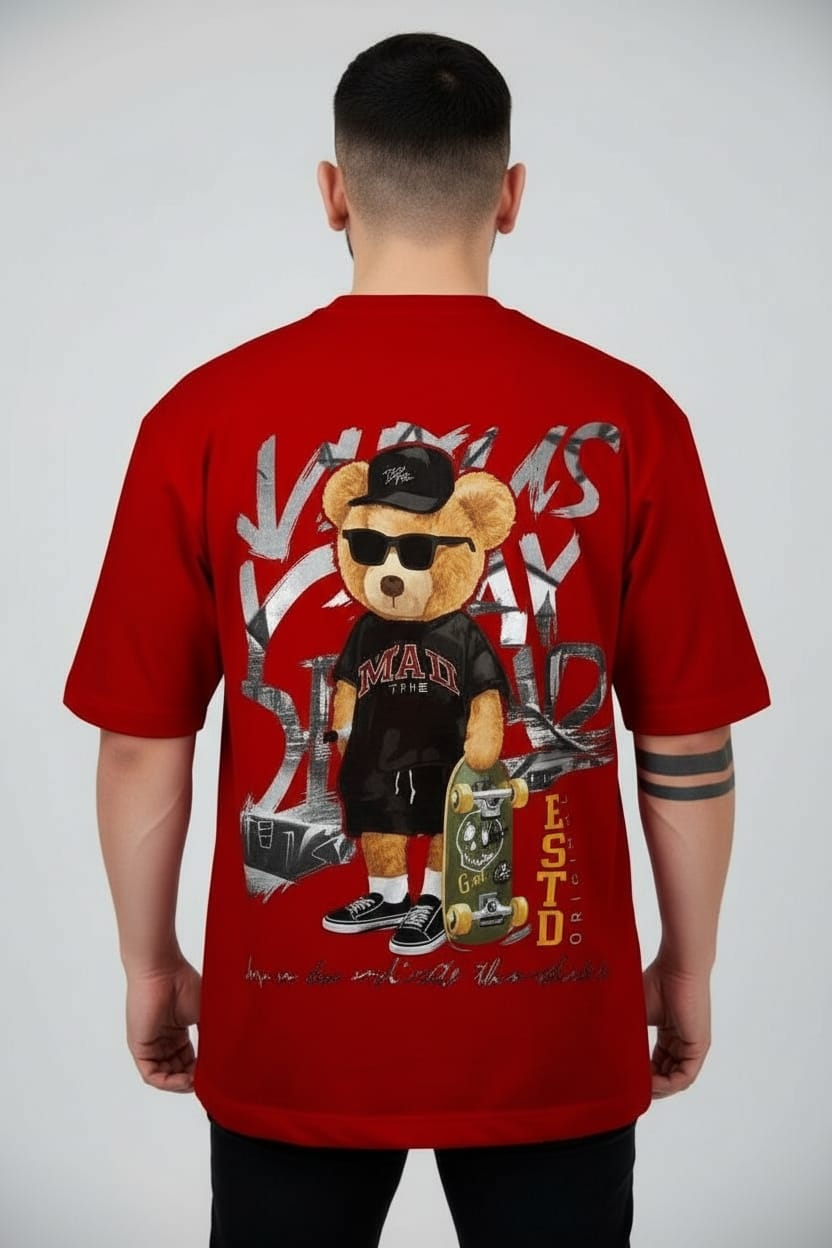 Camiseta oversize oso red 200gr