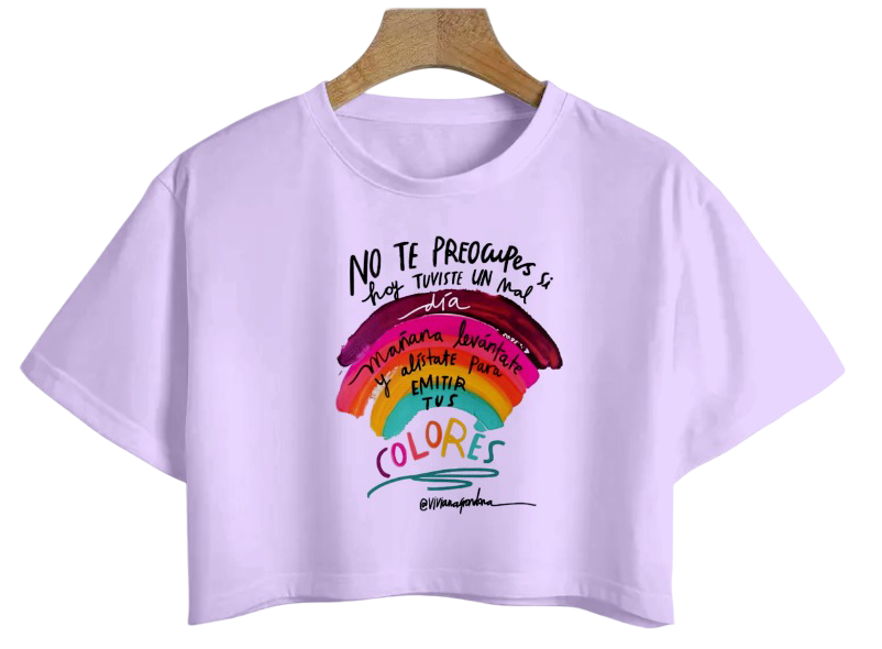 OVERSIZE CORTA ARCOIRIS LILA ( TALLA UNICA)