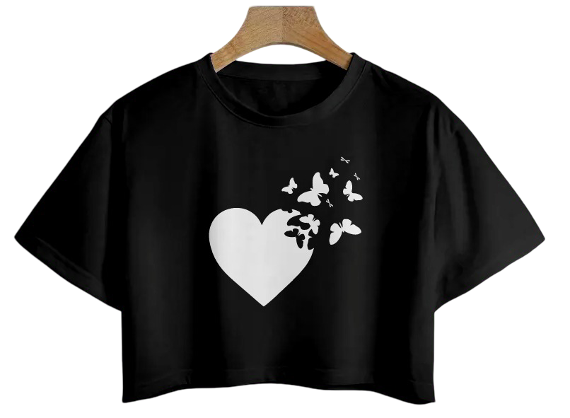 OVERSIZE CORTA HEART BK ( TALLA UNICA)