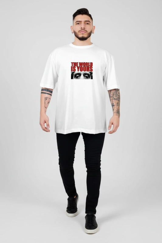 Camiseta oversize scare face white 200gr