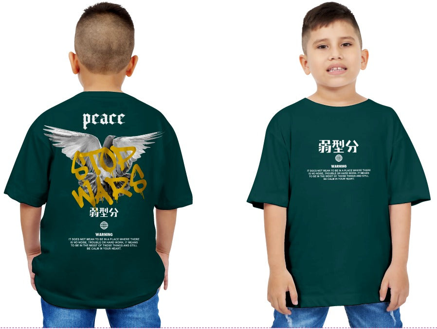 CAMISETA OVERSIZE STOP WARS NIÑO