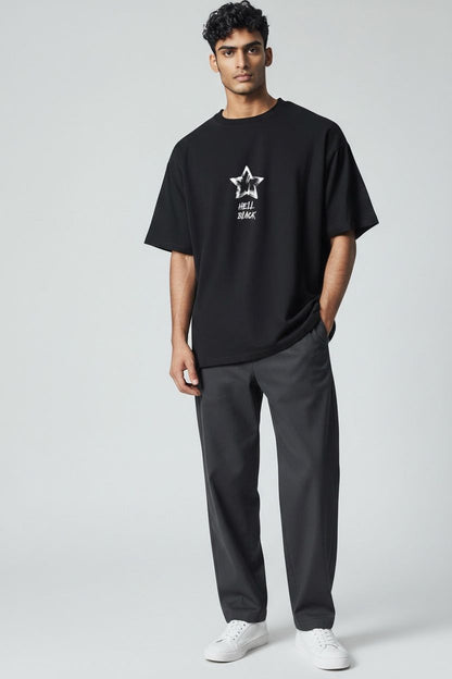 Camiseta oversize hell black 200gr