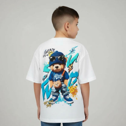 Camiseta oversize oso urbano white 200gr