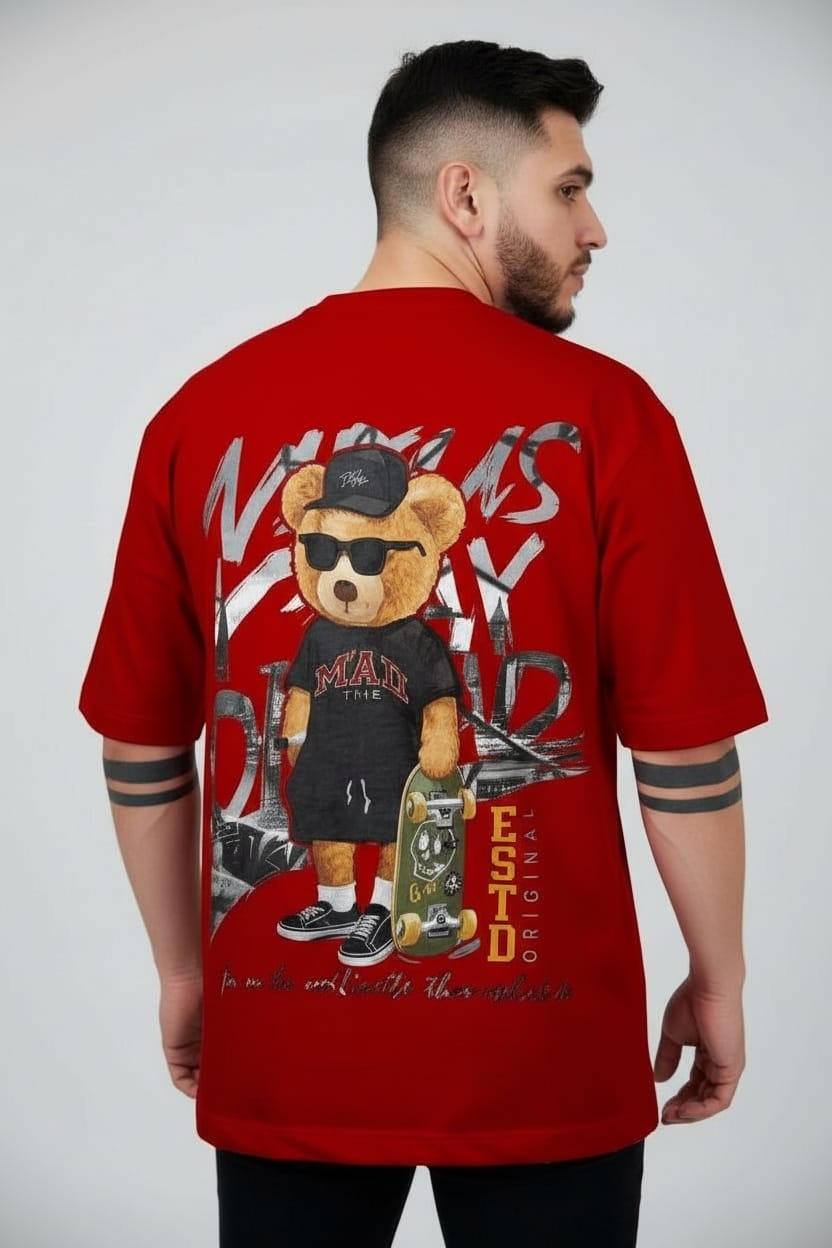 Camiseta oversize  oso red 200gr