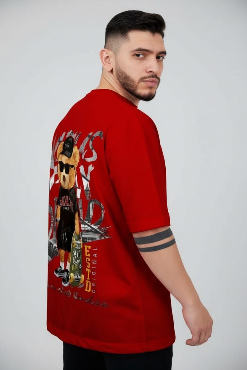Camiseta oversize  oso red 200gr