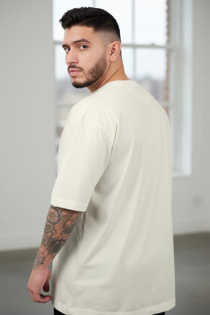 Camiseta oversize basico beige 200gr