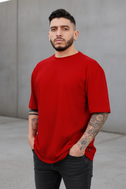 Camiseta oversize basico rojo 200gr