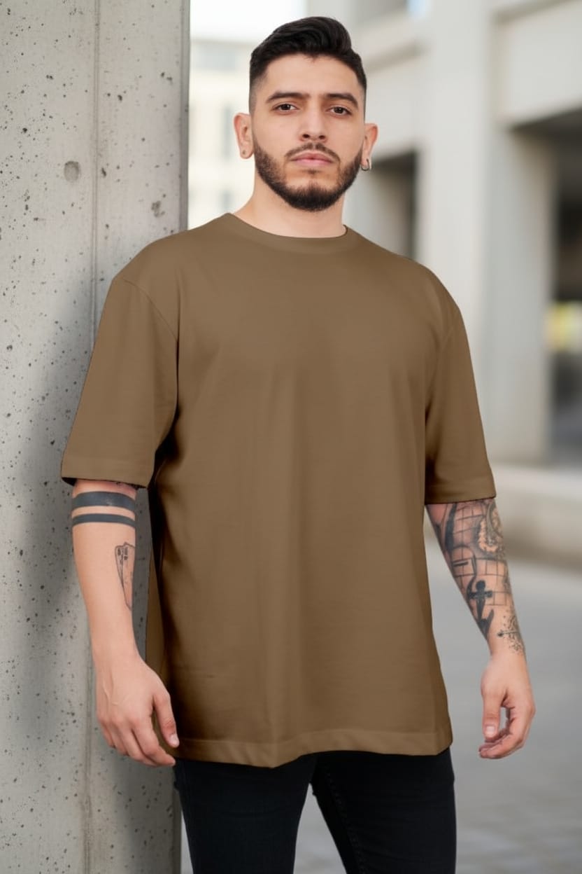 Camiseta oversize basico cafe 200gr