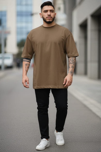 Camiseta oversize basico cafe 200gr
