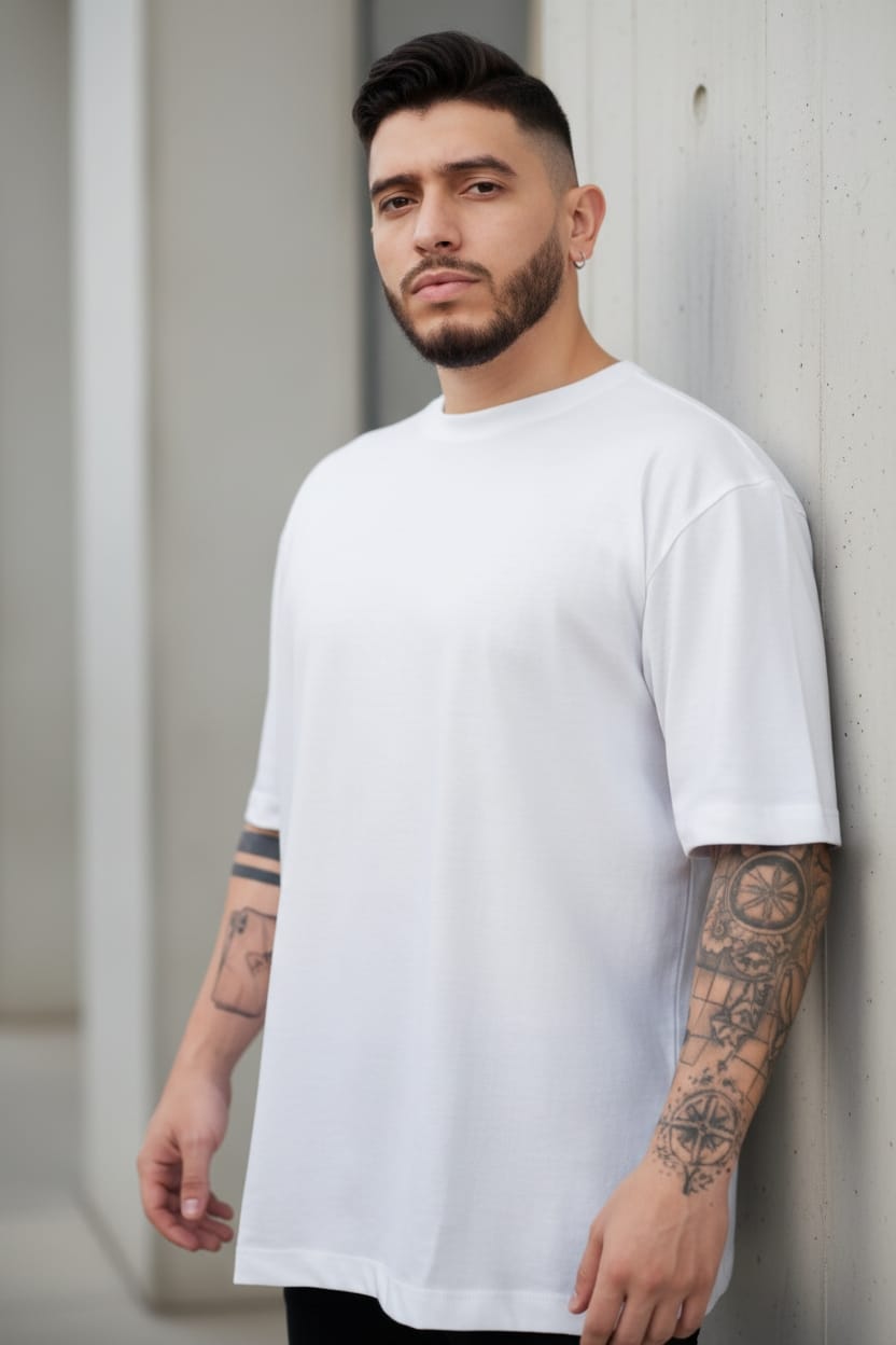 Camiseta oversize basico blanco 200gr