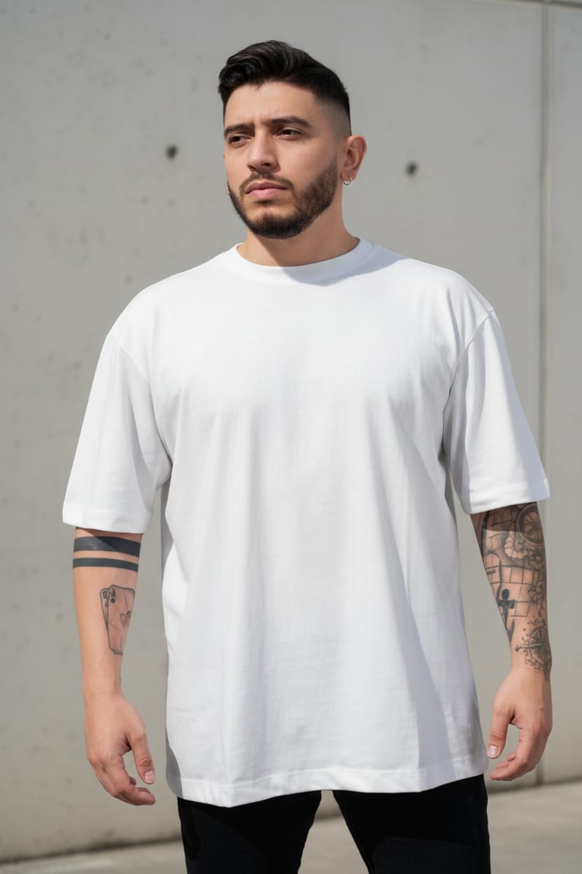 Camiseta oversize basico blanco 200gr