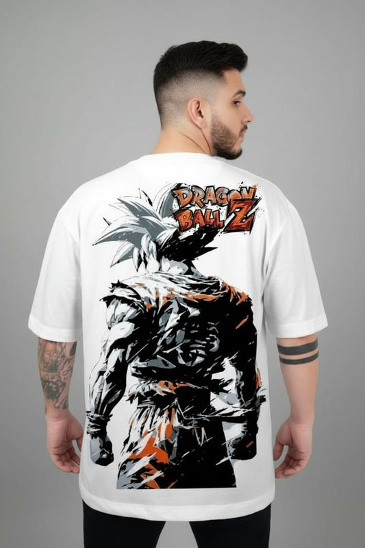 Camiseta oversize dragon ball z white 200gr