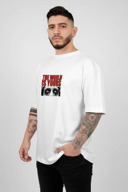 Camiseta oversize scare face white 200gr