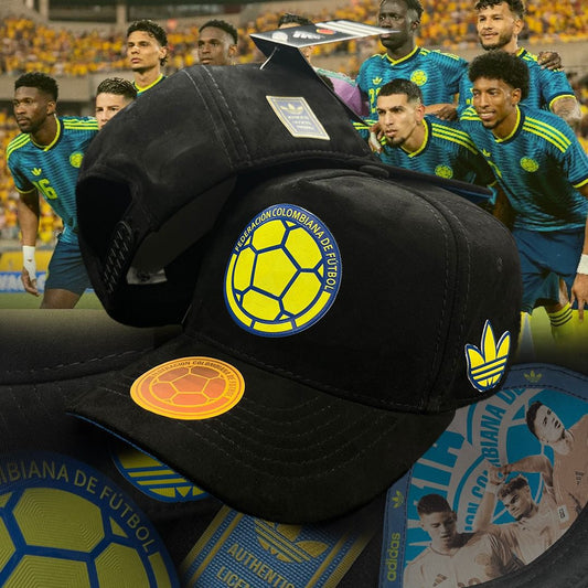 Gorra seleccion co negra en tela gamuza